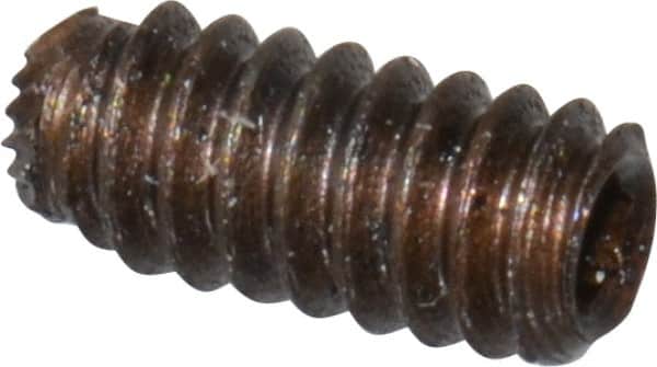 Unbrako - #4-40 UNC, 1/4" OAL, Knurled Cup Point Set Screw - Grade 8 Alloy Steel, 1/2" Key - Americas Industrial Supply
