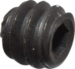 Unbrako - #6-32 UNC, 1/8" OAL, Knurled Cup Point Set Screw - Grade 8 Alloy Steel, 1/16" Key - Americas Industrial Supply