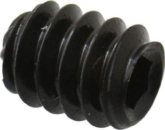 Unbrako - #6-32 UNC, 3/16" OAL, Knurled Cup Point Set Screw - Grade 8 Alloy Steel, 1/16" Key - Americas Industrial Supply