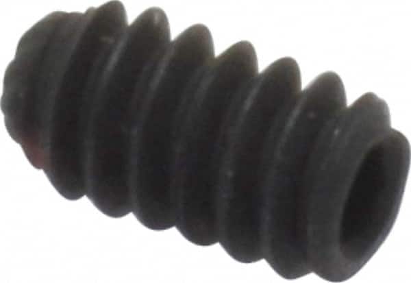 Unbrako - #6-32 UNC, 1/4" OAL, Knurled Cup Point Set Screw - Grade 8 Alloy Steel, 1/16" Key - Americas Industrial Supply