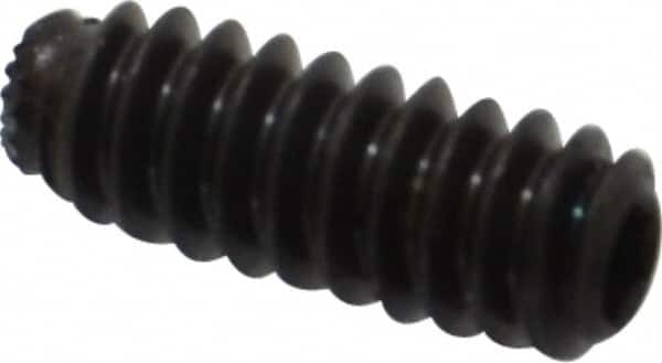 Unbrako - #6-32 UNC, 3/8" OAL, Knurled Cup Point Set Screw - Grade 8 Alloy Steel, 1/16" Key - Americas Industrial Supply