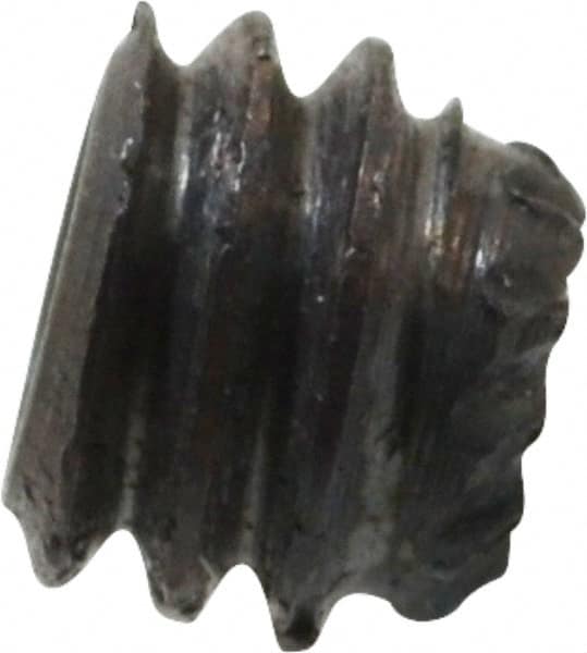 Unbrako - #8-32 UNC, 1/8" OAL, Knurled Cup Point Set Screw - Grade 8 Alloy Steel, 5/64" Key - Americas Industrial Supply