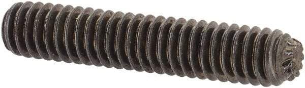 Unbrako - #8-32 UNC, 7/8" OAL, Knurled Cup Point Set Screw - Grade 8 Steel, 5/64" Key - Americas Industrial Supply