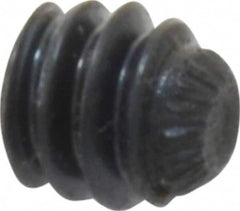 Unbrako - #10-24 UNC, 3/16" OAL, Knurled Cup Point Set Screw - Grade 8 Alloy Steel, 3/32" Key - Americas Industrial Supply