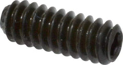Unbrako - #10-24 UNC, 1/2" OAL, Knurled Cup Point Set Screw - Grade 8 Alloy Steel, 3/32" Key - Americas Industrial Supply