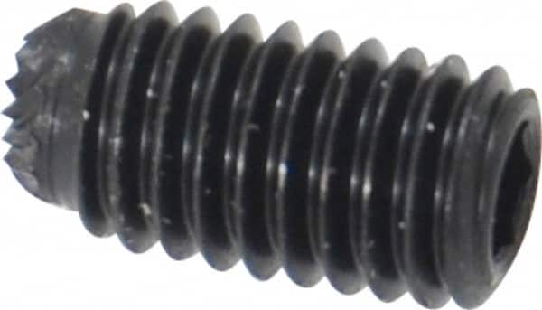 Unbrako - #10-32 UNF, 3/8" OAL, Knurled Cup Point Set Screw - Grade 8 Alloy Steel, 3/32" Key - Americas Industrial Supply