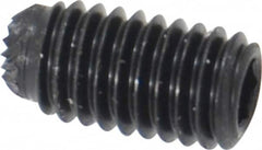 Unbrako - #10-32 UNF, 3/8" OAL, Knurled Cup Point Set Screw - Grade 8 Alloy Steel, 3/32" Key - Americas Industrial Supply