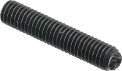 Unbrako - #10-32 UNF, 1" OAL, Knurled Cup Point Set Screw - Grade 8 Alloy Steel, 3/32" Key - Americas Industrial Supply