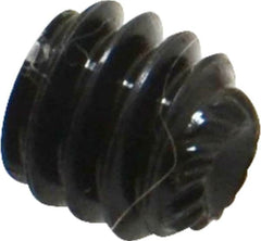 Unbrako - 1/4-20 UNC, 1/4" OAL, Knurled Cup Point Set Screw - Grade 8 Alloy Steel, 1/8" Key - Americas Industrial Supply
