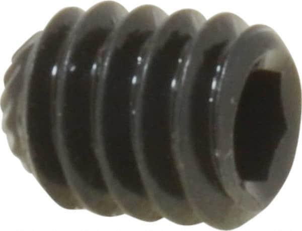Unbrako - 1/4-20 UNC, 5/16" OAL, Knurled Cup Point Set Screw - Grade 8 Alloy Steel, 1/8" Key - Americas Industrial Supply