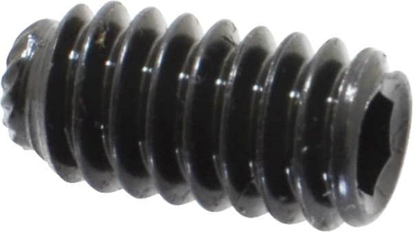 Unbrako - 1/4-20 UNC, 1/2" OAL, Knurled Cup Point Set Screw - Grade 8 Alloy Steel, 1/8" Key - Americas Industrial Supply