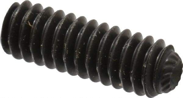 Unbrako - 1/4-20 UNC, 3/4" OAL, Knurled Cup Point Set Screw - Grade 8 Alloy Steel, 1/8" Key - Americas Industrial Supply