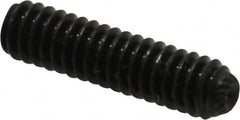 Unbrako - 1/4-20 UNC, 1" OAL, Knurled Cup Point Set Screw - Grade 8 Alloy Steel, 1/8" Key - Americas Industrial Supply