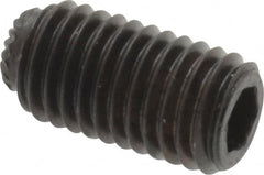 Unbrako - 1/4-28 UNF, 1/2" OAL, Knurled Cup Point Set Screw - Grade 8 Alloy Steel, 1/8" Key - Americas Industrial Supply