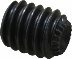 Unbrako - 5/16-18 UNC, 3/8" OAL, Knurled Cup Point Set Screw - Grade 8 Alloy Steel, 5/32" Key - Americas Industrial Supply