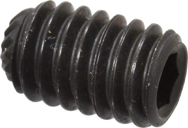 Unbrako - 5/16-18 UNC, 1/2" OAL, Knurled Cup Point Set Screw - Grade 8 Alloy Steel, 5/32" Key - Americas Industrial Supply