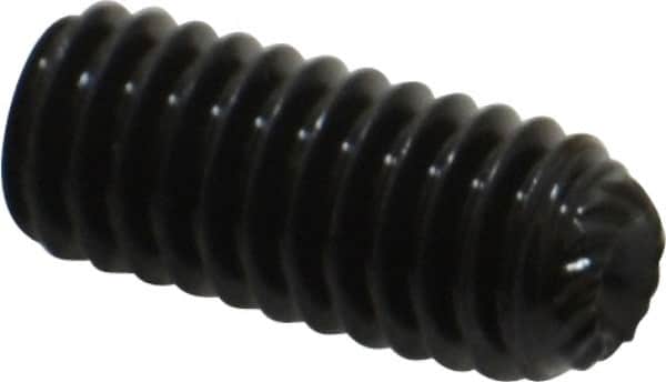 Unbrako - 5/16-18 UNC, 3/4" OAL, Knurled Cup Point Set Screw - Grade 8 Alloy Steel, 5/32" Key - Americas Industrial Supply