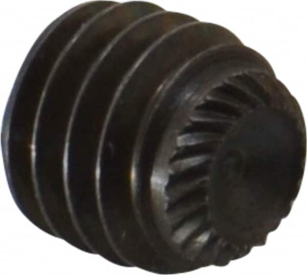 Unbrako - 3/8-16 UNC, 3/8" OAL, Knurled Cup Point Set Screw - Grade 8 Alloy Steel, 3/16" Key - Americas Industrial Supply