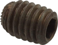 Unbrako - 3/8-16 UNC, 1/2" OAL, Knurled Cup Point Set Screw - Grade 8 Alloy Steel, 3/16" Key - Americas Industrial Supply