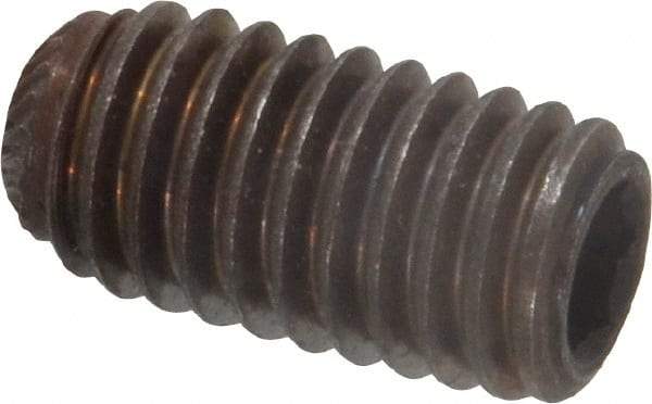 Unbrako - 3/8-16 UNC, 3/4" OAL, Knurled Cup Point Set Screw - Grade 8 Alloy Steel, 3/16" Key - Americas Industrial Supply