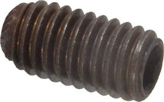 Unbrako - 3/8-16 UNC, 3/4" OAL, Knurled Cup Point Set Screw - Grade 8 Alloy Steel, 3/16" Key - Americas Industrial Supply