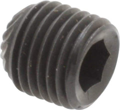 Unbrako - 3/8-24 UNF, 3/8" OAL, Knurled Cup Point Set Screw - Grade 8 Alloy Steel, 3/16" Key - Americas Industrial Supply
