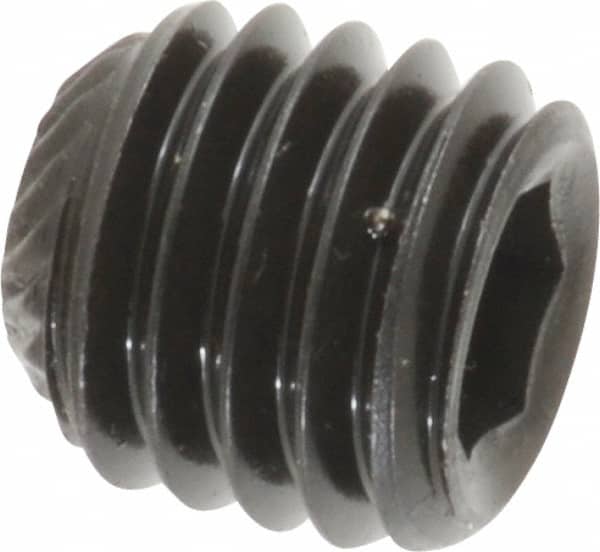 Unbrako - 1/2-13 UNC, 1/2" OAL, Knurled Cup Point Set Screw - Grade 8 Alloy Steel, 1/4" Key - Americas Industrial Supply