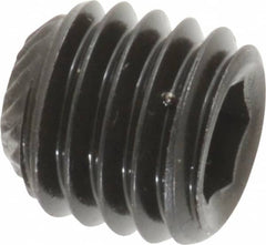 Unbrako - 1/2-13 UNC, 1/2" OAL, Knurled Cup Point Set Screw - Grade 8 Alloy Steel, 1/4" Key - Americas Industrial Supply