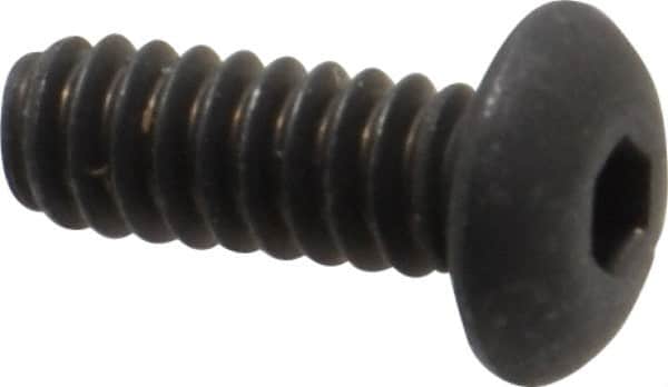 Unbrako - #6-32 UNC Hex Socket Drive, Button Screw - Alloy Steel, Black Oxide Finish, 3/8" Length Under Head - Americas Industrial Supply