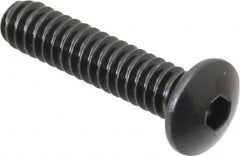 Unbrako - #6-32 UNC Hex Socket Drive, Button Screw - Alloy Steel, Black Oxide Finish, 5/8" Length Under Head - Americas Industrial Supply