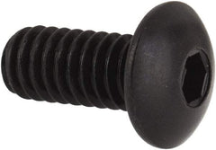 Unbrako - #8-32 UNC Hex Socket Drive, Button Screw - Alloy Steel, Black Oxide Finish, 3/8" Length Under Head - Americas Industrial Supply