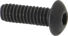 Unbrako - #8-32 UNC Hex Socket Drive, Button Screw - Alloy Steel, Black Oxide Finish, 1/2" Length Under Head - Americas Industrial Supply