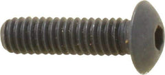 Unbrako - #8-32 UNC Hex Socket Drive, Button Screw - Alloy Steel, Black Oxide Finish, 5/8" Length Under Head - Americas Industrial Supply