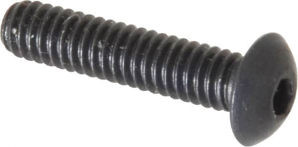 Unbrako - #8-32 UNC Hex Socket Drive, Button Screw - Alloy Steel, Black Oxide Finish, 3/4" Length Under Head - Americas Industrial Supply