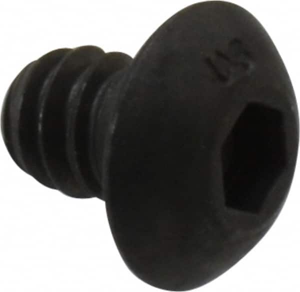Unbrako - #10-24 UNC Hex Socket Drive, Button Screw - Alloy Steel, Black Oxide Finish, 1/4" Length Under Head - Americas Industrial Supply