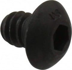 Unbrako - #10-24 UNC Hex Socket Drive, Button Screw - Alloy Steel, Black Oxide Finish, 1/4" Length Under Head - Americas Industrial Supply