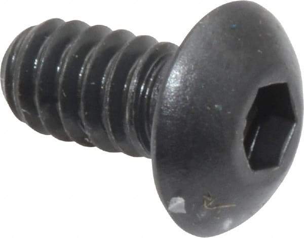 Unbrako - #10-24 UNC Hex Socket Drive, Button Screw - Alloy Steel, Black Oxide Finish, 3/8" Length Under Head - Americas Industrial Supply