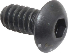 Unbrako - #10-24 UNC Hex Socket Drive, Button Screw - Alloy Steel, Black Oxide Finish, 3/8" Length Under Head - Americas Industrial Supply