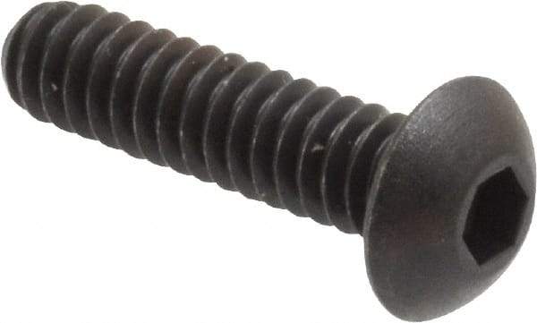 Unbrako - #10-24 UNC Hex Socket Drive, Button Screw - Alloy Steel, Black Oxide Finish, 3/4" Length Under Head - Americas Industrial Supply