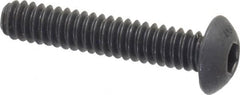 Unbrako - #10-24 UNC Hex Socket Drive, Button Screw - Alloy Steel, Black Oxide Finish, 1" Length Under Head - Americas Industrial Supply