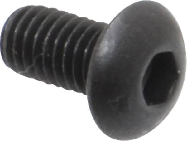 Unbrako - #10-32 UNF Hex Socket Drive, Button Screw - Alloy Steel, Black Oxide Finish, 3/8" Length Under Head - Americas Industrial Supply
