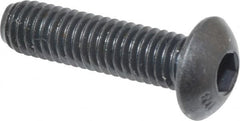 Unbrako - #10-32 UNF Hex Socket Drive, Button Screw - Alloy Steel, Black Oxide Finish, 3/4" Length Under Head - Americas Industrial Supply