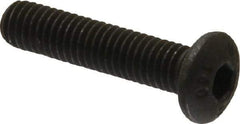 Unbrako - #10-32 UNF Hex Socket Drive, Button Screw - Alloy Steel, Black Oxide Finish, 7/8" Length Under Head - Americas Industrial Supply