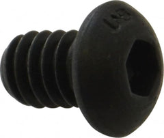 Unbrako - 1/4-20 UNC Hex Socket Drive, Button Screw - Alloy Steel, Black Oxide Finish, 3/8" Length Under Head - Americas Industrial Supply