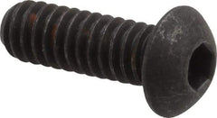 Unbrako - 1/4-20 UNC Hex Socket Drive, Button Screw - Alloy Steel, Black Oxide Finish, 3/4" Length Under Head - Americas Industrial Supply