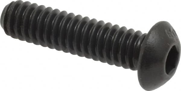 Unbrako - 1/4-20 UNC Hex Socket Drive, Button Screw - Alloy Steel, Black Oxide Finish, 1" Length Under Head - Americas Industrial Supply