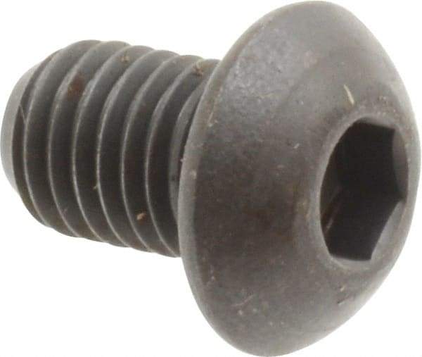 Unbrako - 1/4-28 UNF Hex Socket Drive, Button Screw - Alloy Steel, Black Oxide Finish, 3/8" Length Under Head - Americas Industrial Supply