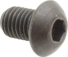 Unbrako - 1/4-28 UNF Hex Socket Drive, Button Screw - Alloy Steel, Black Oxide Finish, 3/8" Length Under Head - Americas Industrial Supply