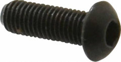 Unbrako - 1/4-28 UNF Hex Socket Drive, Button Screw - Alloy Steel, Black Oxide Finish, 3/4" Length Under Head - Americas Industrial Supply