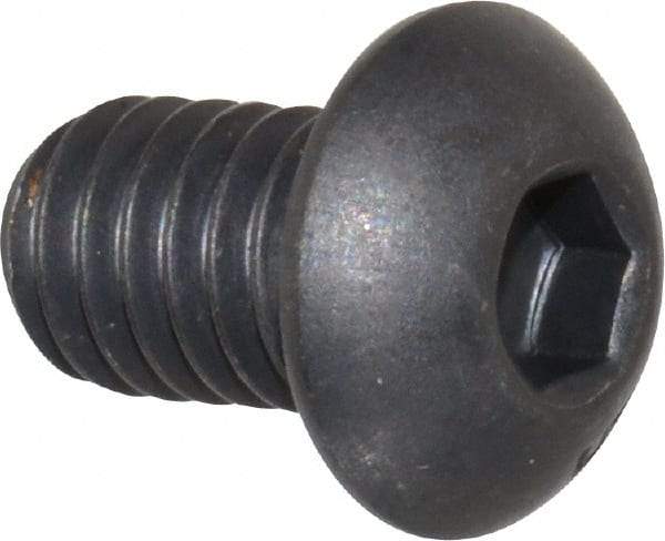 Unbrako - 5/16-18 UNC Hex Socket Drive, Button Screw - Alloy Steel, Black Oxide Finish, 1/2" Length Under Head - Americas Industrial Supply